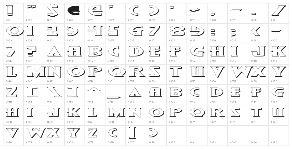 Wolf's Bane Expanded Outline Character Map