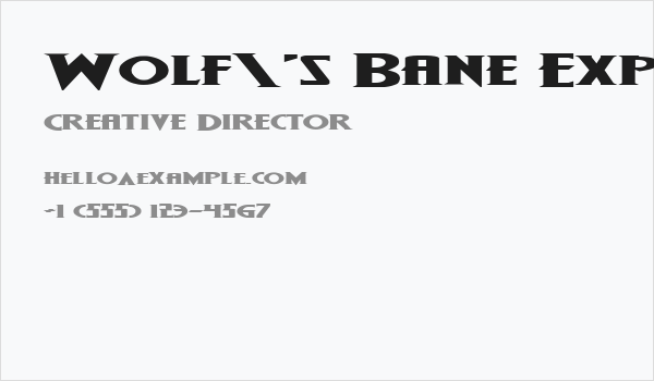 Wolf's Bane Expanded Business Card