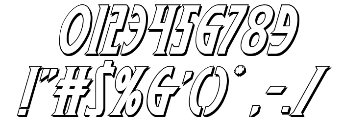 Wolf's Bane II 3D Italic Font OTHER CHARS