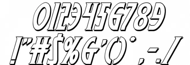 Wolf's Bane II 3D Italic Font OTHER CHARS