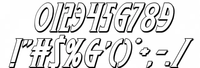 Wolf's Bane II 3D Italic Font OTHER CHARS