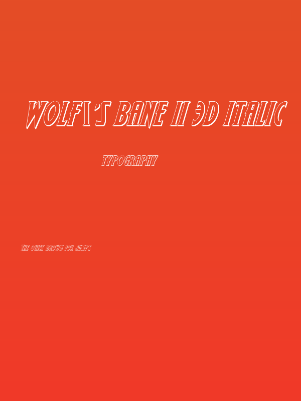 Wolf's Bane II 3D Italic Poster