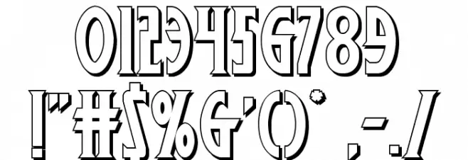 Wolf's Bane II 3D Font OTHER CHARS