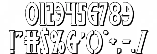 Wolf's Bane II 3D Font OTHER CHARS