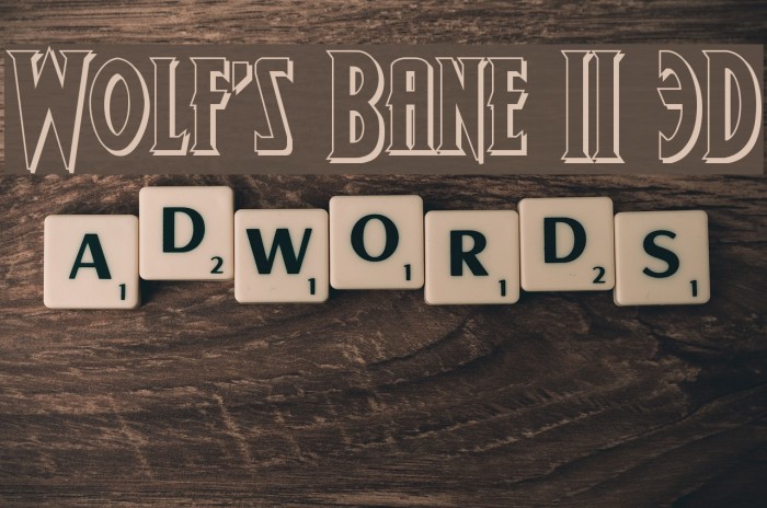Wolf's Bane II 3D フォント examples
