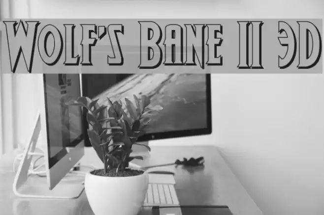 Wolf's Bane II 3D Font examples