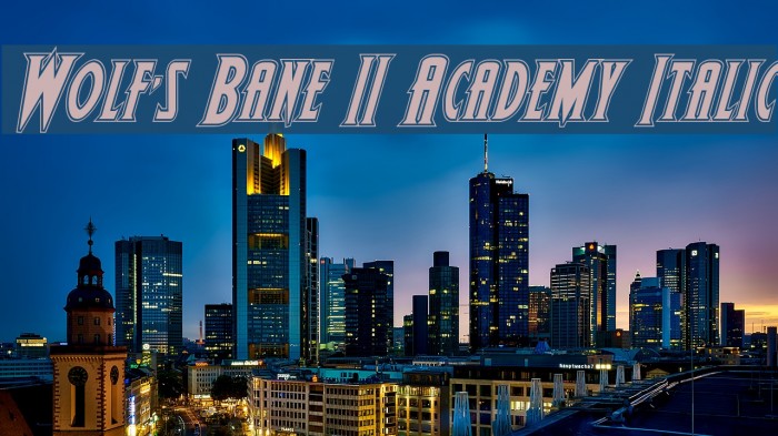 Wolf's Bane II Academy Italic Font examples