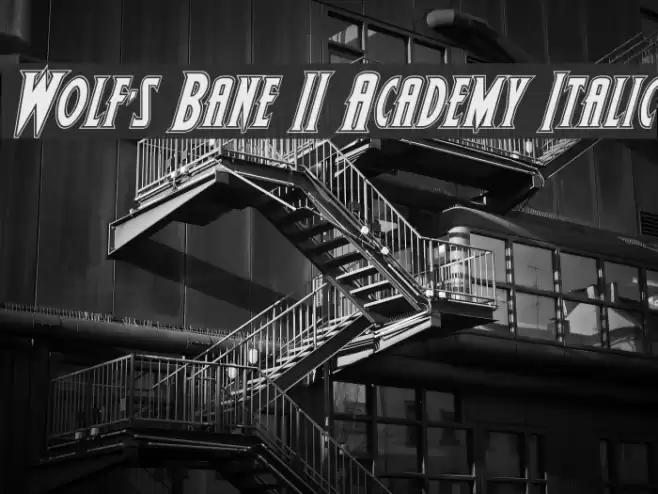 Wolf's Bane II Academy Italic Font examples