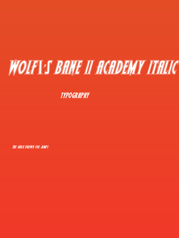 Wolf's Bane II Academy Italic Poster