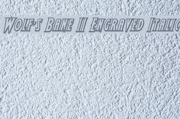 Wolf's Bane II Engraved Italic Font examples