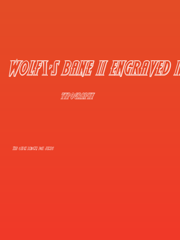 Wolf's Bane II Engraved Italic Poster