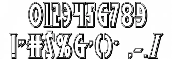 Wolf's Bane II Engraved Font OTHER CHARS