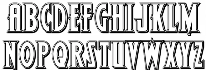 Wolf's Bane II Engraved Font Litere mari