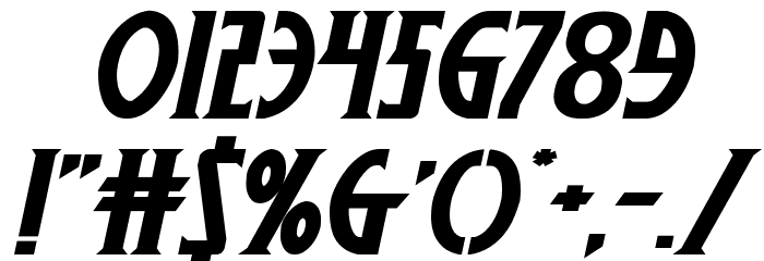 Wolf's Bane II Expanded Italic Font OTHER CHARS