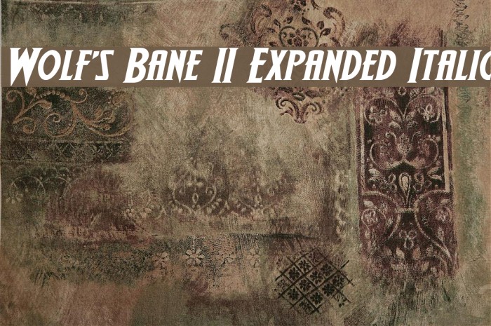 Wolf's Bane II Expanded Italic Font examples