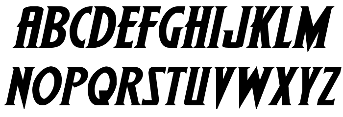 Wolf's Bane II Expanded Italic Font LOWERCASE