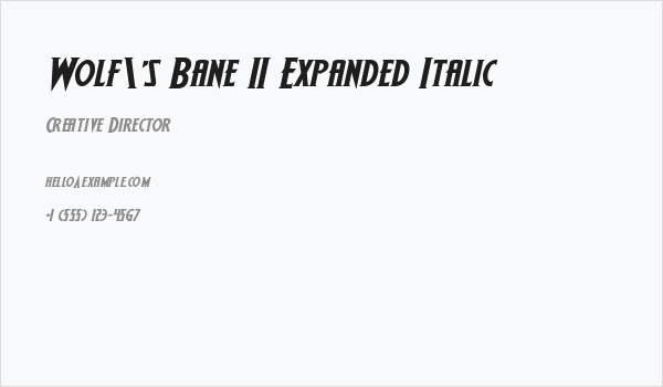 Wolf's Bane II Expanded Italic Business Card