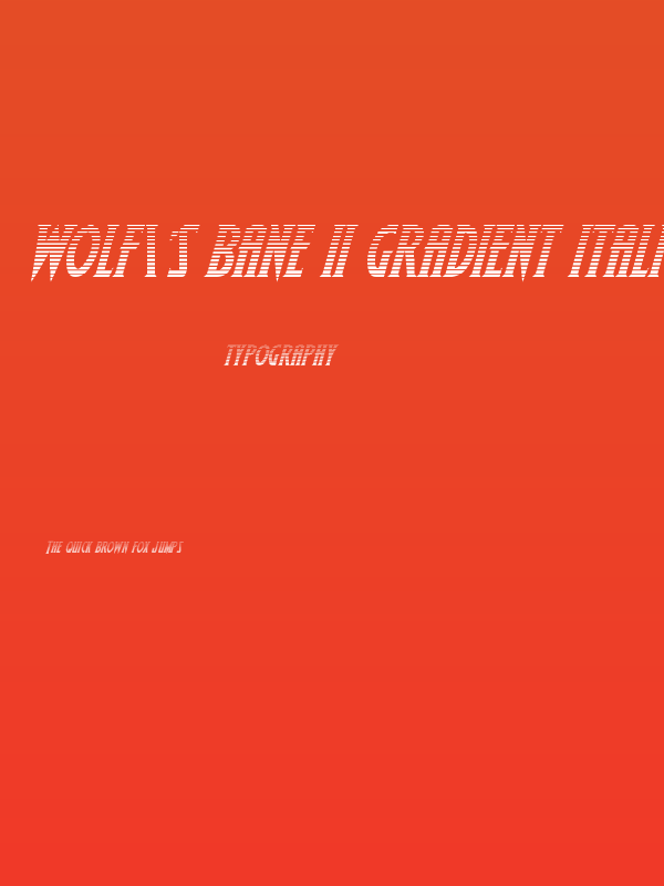Wolf's Bane II Gradient Italic Poster
