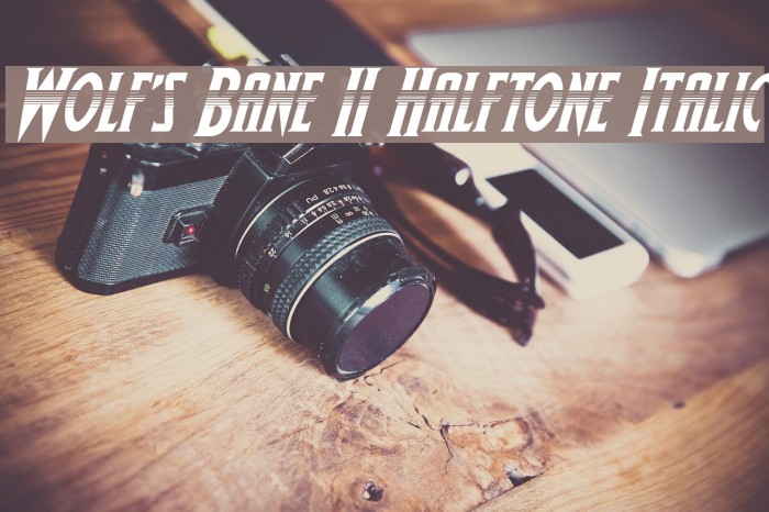 Wolf's Bane II Halftone Italic Font examples