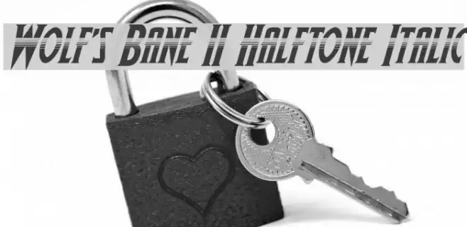 Wolf's Bane II Halftone Italic Font examples