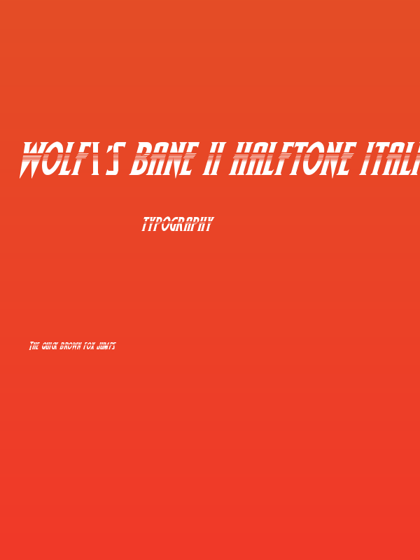 Wolf's Bane II Halftone Italic Poster