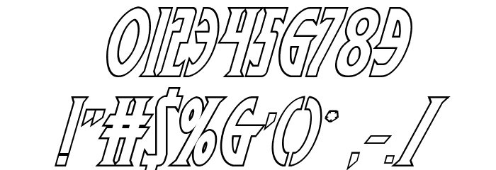 Wolf's Bane II Outline Italic Font OTHER CHARS