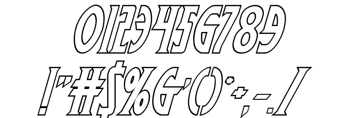 Wolf's Bane II Outline Italic Font OTHER CHARS