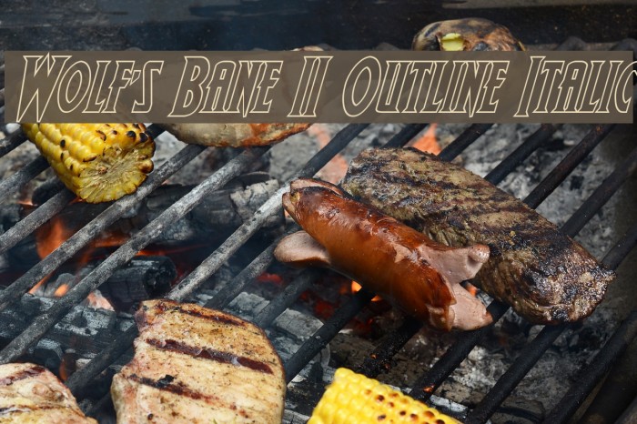 Wolf's Bane II Outline Italic Font examples