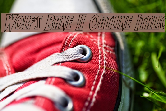Wolf's Bane II Outline Italic Font examples
