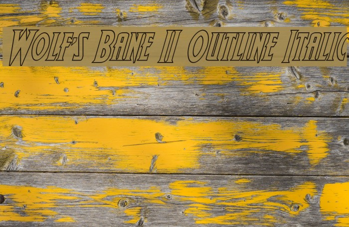 Wolf's Bane II Outline Italic Font examples
