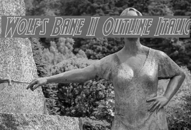 Wolf's Bane II Outline Italic  examples
