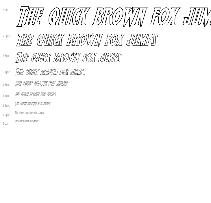 Wolf's Bane II Outline Italic Waterfall