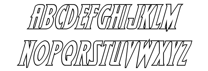 Wolf's Bane II Outline Italic Font LOWERCASE