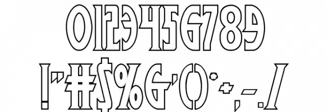 Wolf's Bane II Outline Font OTHER CHARS