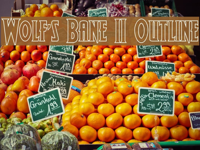 Wolf's Bane II Outline Fonte examples
