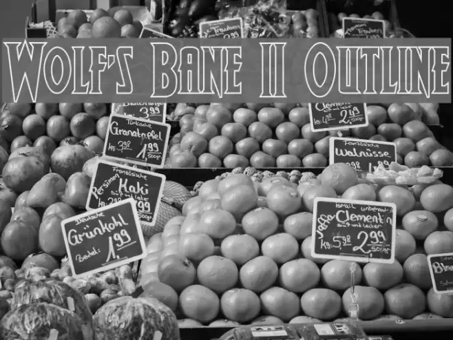 Wolf's Bane II Outline Font examples