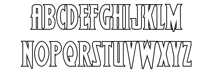 Wolf's Bane II Outline Schriftart Kleinbuchstaben