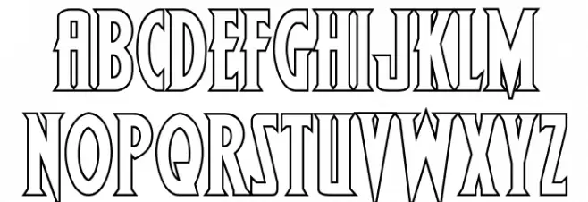 Wolf's Bane II Outline Schriftart Groß