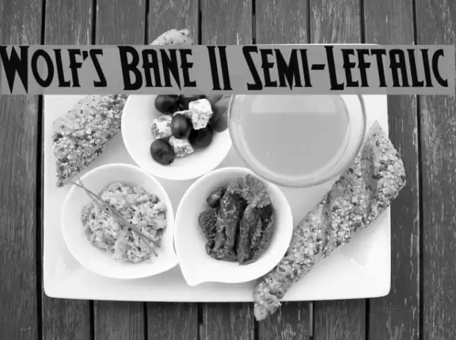 Wolf's Bane II Semi-Leftalic Font examples