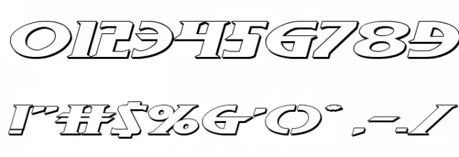 Wolf's Bane II Super-Expand 3D Italic Font OTHER CHARS