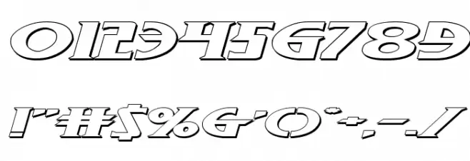 Wolf's Bane II Super-Expand 3D Italic Font OTHER CHARS