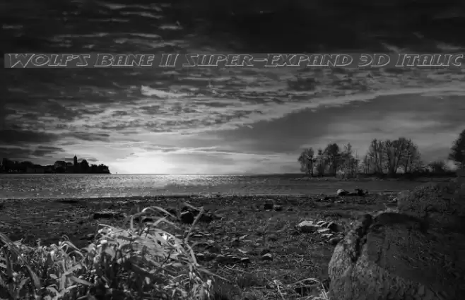 Wolf's Bane II Super-Expand 3D Italic Font examples