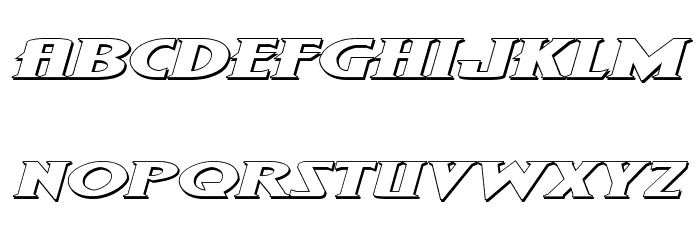 Wolf's Bane II Super-Expand 3D Italic Font LOWERCASE
