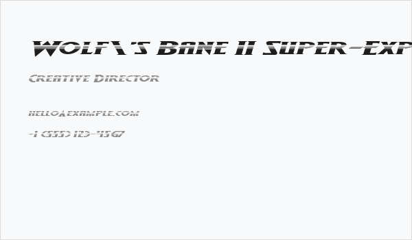 Wolf's Bane II Super-Expand Halftone Italic Business Card