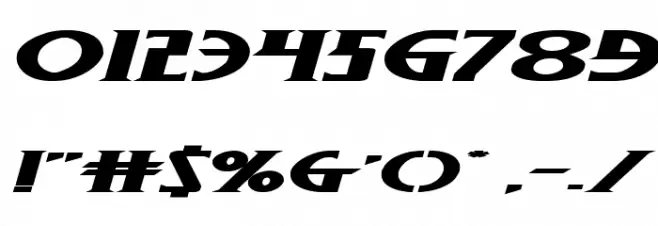 Wolf's Bane II Super-Expand Italic Font OTHER CHARS