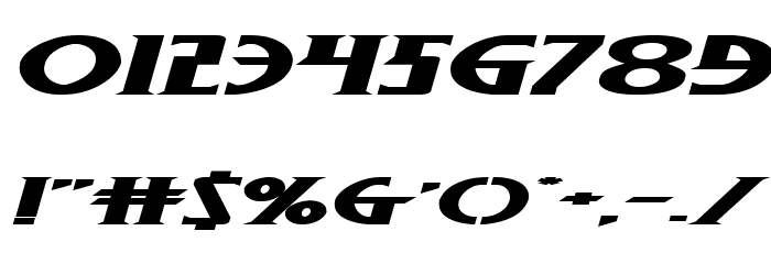 Wolf's Bane II Super-Expand Italic Font OTHER CHARS