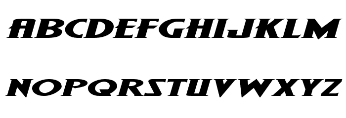 Wolf's Bane II Super-Expand Italic Font LOWERCASE