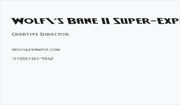Wolf's Bane II Super-Expand Leftalic Business Card