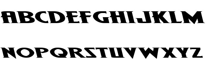 Wolf's Bane II Super-Expand Leftalic Font LOWERCASE