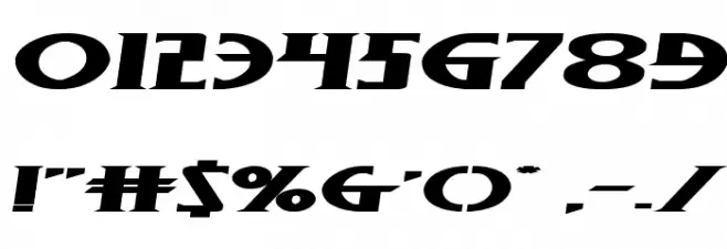 Wolf's Bane II Super-Expand Semi-Italic Font OTHER CHARS